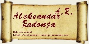 Aleksandar Radonja vizit kartica